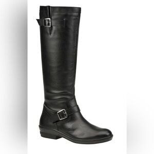 David Tate Della Black Leather Knee-High riding Boots 9.5 NEW